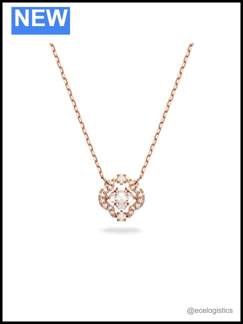 Swarovski Sparkling Dance Pendant Necklace Rose Gold Tone Plated